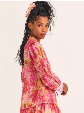 NWT LoveShackFancy Ronalda Blouse Swaying Coral Size XSmall Retail $325